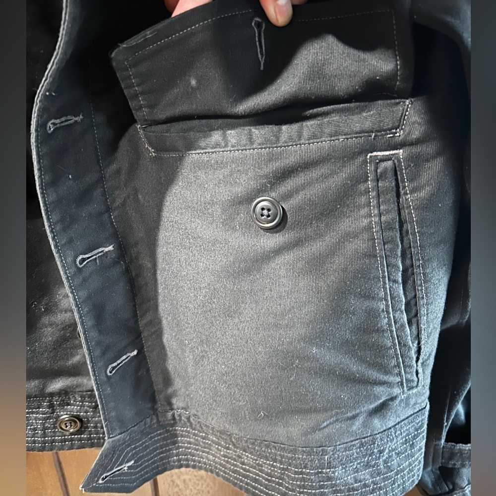 DOUBLE RL canvas faux fur lined Navy deck jacket size Medium - Picture 8 of 12